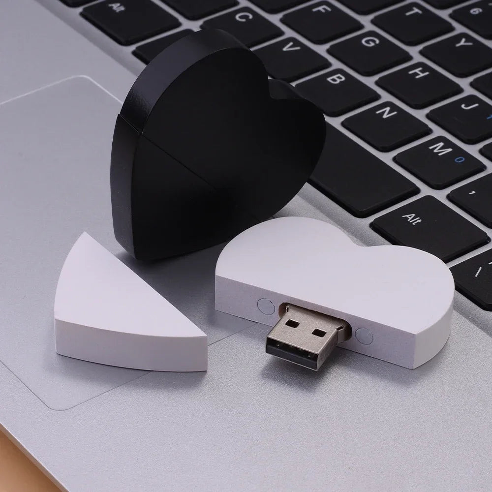 Clé usb forme coeur porte clé bois bambou multicolore personnalisable logo texte cadeaux promotion entreprise mariage photographe goodies durable - lebois-eco.com