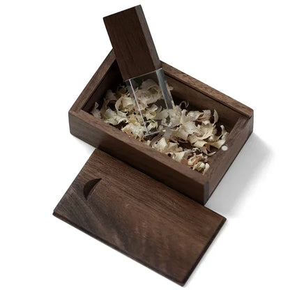 Coffret clé usb bois noyer érable bambou quartz personnalisable custom logo prénom entreprise cadeau goodies photographe anniversaire mariage durable - lebois-eco.com