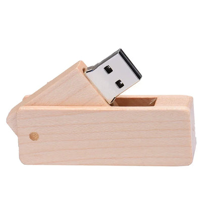 Coffret clé usb bois pliable rectangle noyer érable bambou personnalisable custom logo prénom entreprise cadeau photographe anniversaire mariage durable - lebois-eco.com