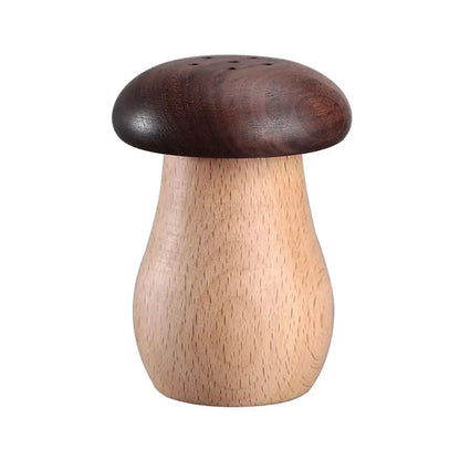 Distributeur porte boîte cure dent bois champignon rigolo décoration art table repas apéritif cuisine sel poivre durable - lebois-eco.com