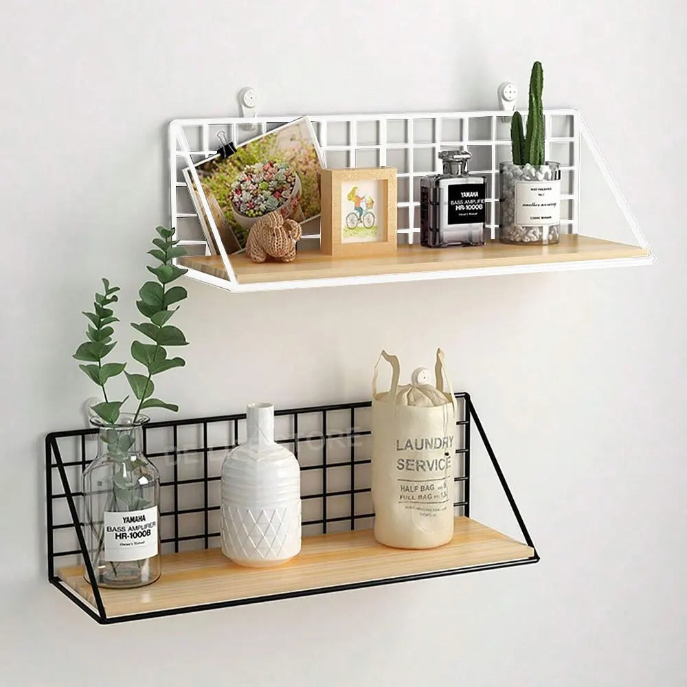 Étagère murale bois métal à fixer rangement cuisine salle de bain décoration salon chambre à coucher intérieur maison durable - lebois-eco.com