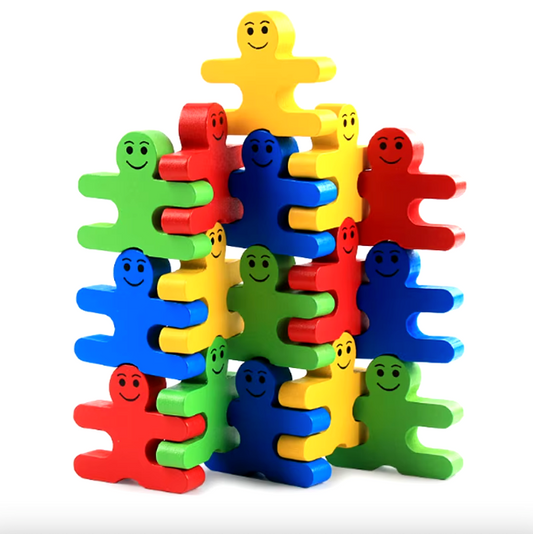 Jeu équilibre bloc à empiler en bois pour enfants multicolore personnage affreux jojo cadeau anniversaire noël écologique durable - lebois-eco.com