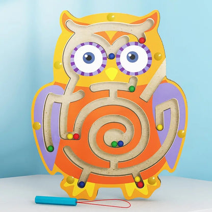 Labyrhinte magnétique animaux jeu jouet bois enfant bébé éveil apprentissage éducation puzzle montessori écologique durable renouvelable - lebois-eco.com