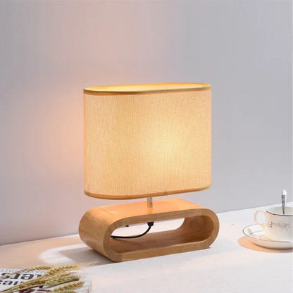 Lampe de chevet style scandinave bois tissu salon chambre à coucher hôtel bureau cadeau anniversaire décoration intérieure durable - lebois-eco.com