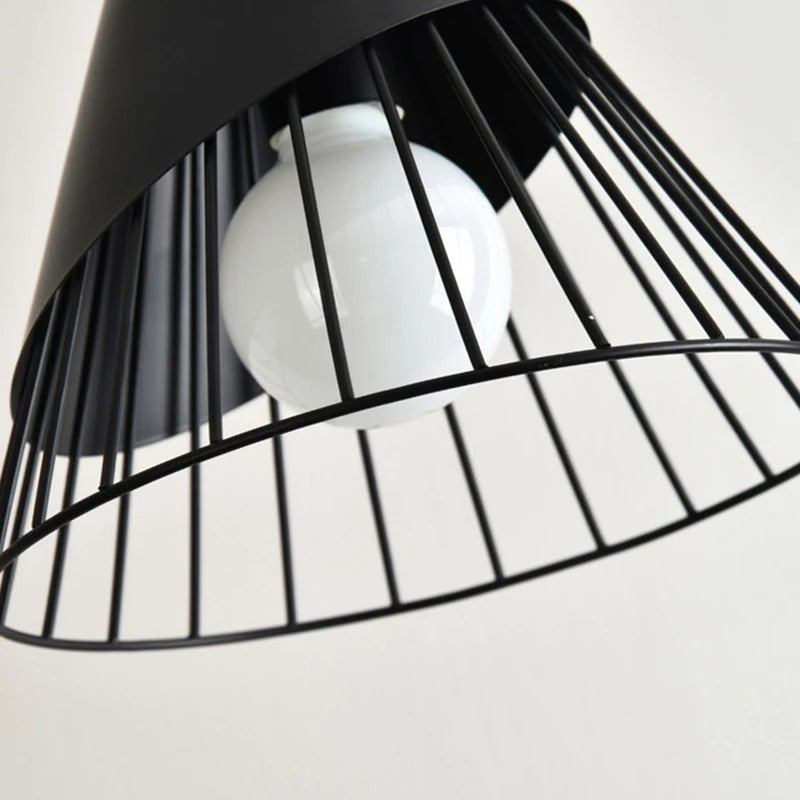 Lampe suspension industrielle bois métal moderne intérieur chambre maison décoration lumière led durable - lebois-eco