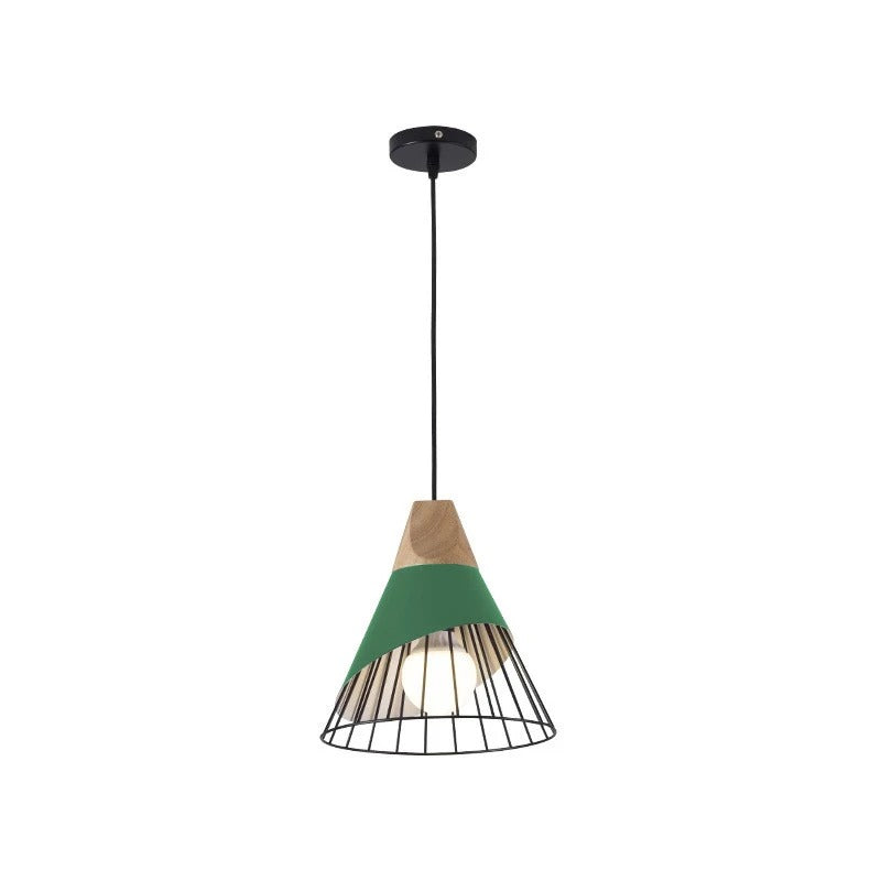 Lampe suspension industrielle bois métal moderne intérieur chambre maison décoration lumière led durable - lebois-eco