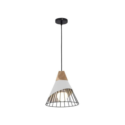 Lampe suspension industrielle bois métal moderne intérieur chambre maison décoration lumière led durable - lebois-eco