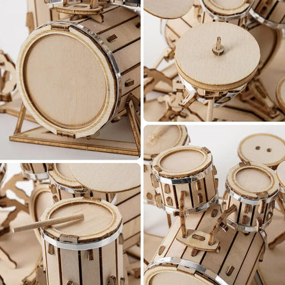 Maquette modélisme bois batterie instrument musique jouet do it yourself assemblage construction fait main cadeau noël enfant adolescent adulte durable écologique - lebois-eco.com