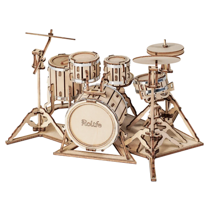 Maquette modélisme bois batterie instrument musique jouet do it yourself assemblage construction fait main cadeau noël enfant adolescent adulte durable écologique - lebois-eco.com