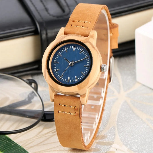 Montre bois bambou quartz femme cadeau original anniversaire noël mariage tendance intemporel écologique durable - lebois-eco.com
