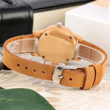 Montre bois bambou quartz femme cadeau original anniversaire noël mariage tendance intemporel écologique durable - lebois-eco.com