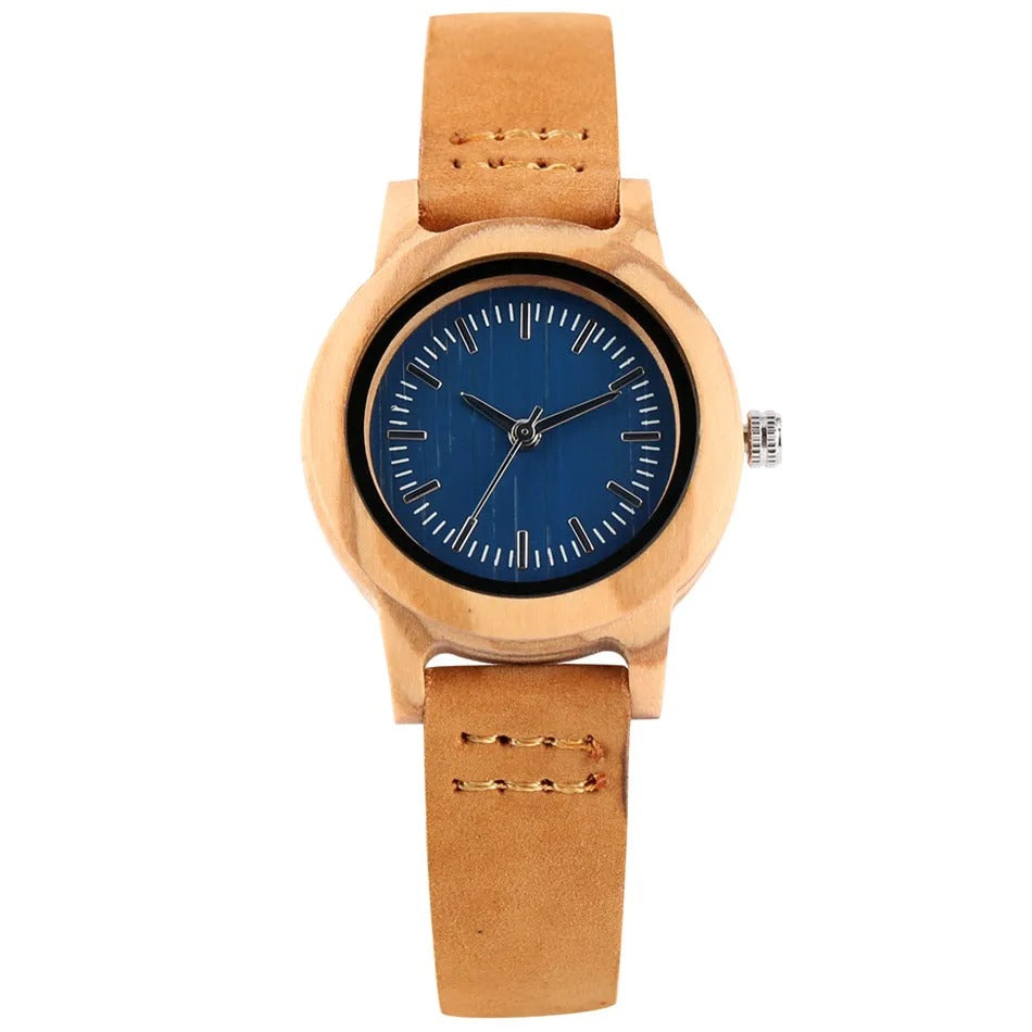 Montre bois bambou quartz femme cadeau original anniversaire noël mariage tendance intemporel écologique durable - lebois-eco.com