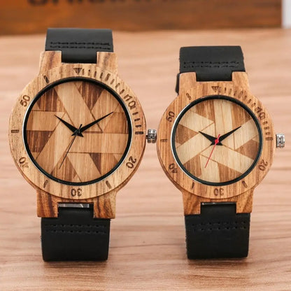 Duo de montres en bois pour homme et femme – design naturel et élégant, coffret cadeau écologique