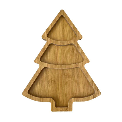 Plateau apéritif dessert sapin de Noël en bois bambou spécial fêtes réveillon dressage art de table écologique durable - lebois-eco.com