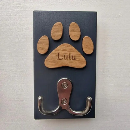 Porte-laisse chien bois personnalisable nom cadeau animal décoration intérieur durable - lebois-eco.com