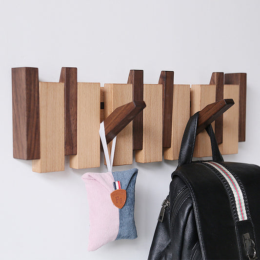 Porte manteau blouson mural pliable 4 crochets bois hêtre noyer déco décoration intérieur entrée couloir art maison environnement écologie renouvelable responsable - lebois-eco.com
