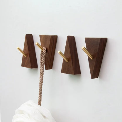Porte-manteaux patères mural bois massif forme triangle crochet métal à fixer entrée salon cuisine salle de bain décoration maison intérieur durable - lebois-eco