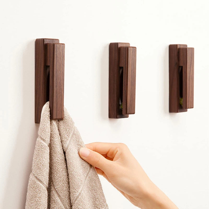 Porte serviette bois pince nordique scandinave hêtre noyer décoration rangement maison intérieur cuisine salle de bain durable - lebois-eco.com