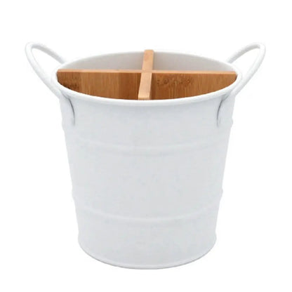 Pot bois bambou acier range ustensile couvert cuillère fourchette couteau cuisine salle de bain maison rangement durable - lebois-eco.com