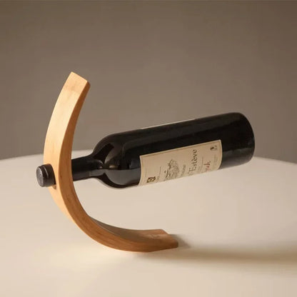 Présentoir porte bouteille de vin en bois bambou équilibre parfait dressage table maison restaurant hôtel durable - lebois-eco.com