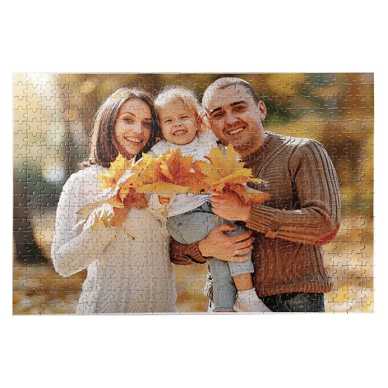 Puzzle personnalisable photo logo dessin peinture carton 300 500 1000 pièces cadeau anniversaire Noël mariage durable - lebois-eco.com