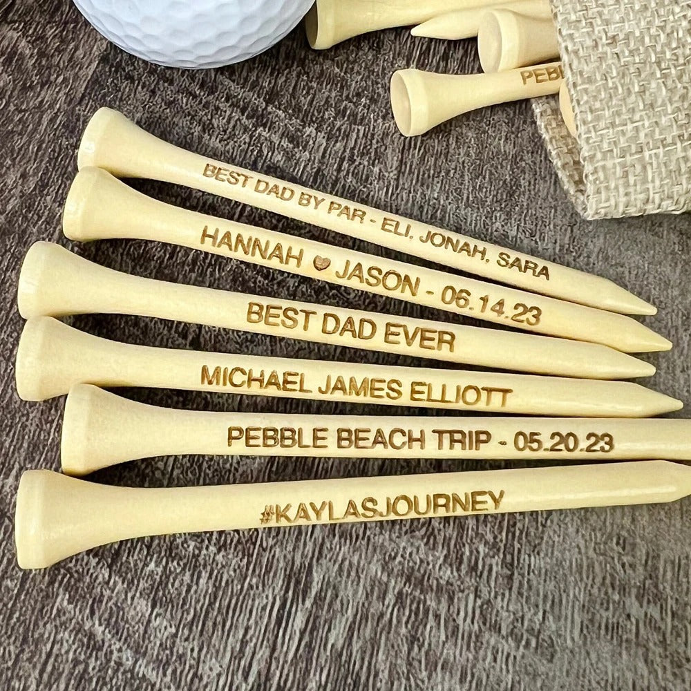 Tees golf en bois personnalisables logo et textes gravure laser pour golfeurs particuliers et entreprises cadeau unique - lebois-eco.com