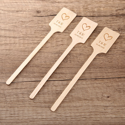 Touilleur agitateur boisson cocktail mix bois personnalisable custom gravure laser logo bar entreprise discothèque mariage anniversaire environnement écologie renouvelable responsable - lebois-eco.com