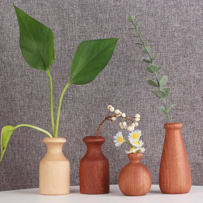 Vase bois bambou fleurs sèches décoration maison intérieur table bureau art plantes durable écologique - lebois-eco.com