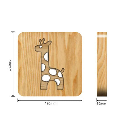 Veilleuse lampe bois chambre enfant bébé led usb animaux girafe décoration cadeau anniversaire noël salon durable écologique - lebois-eco.com