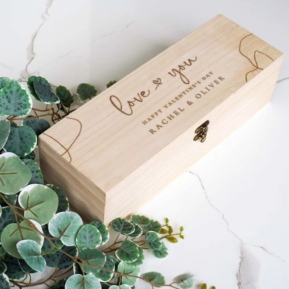 Coffret cadeau en bois élégant pour offrir une bouteille de vin