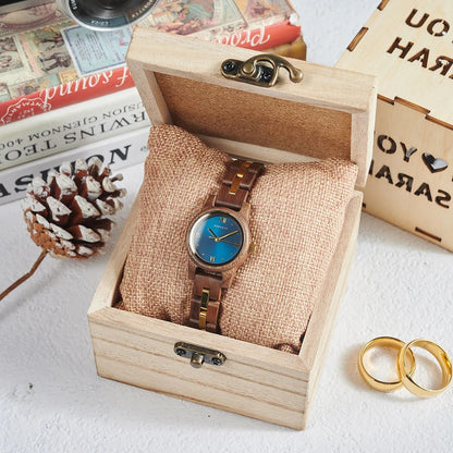 Coffret de montre en bois pour femme, design élégant et léger
