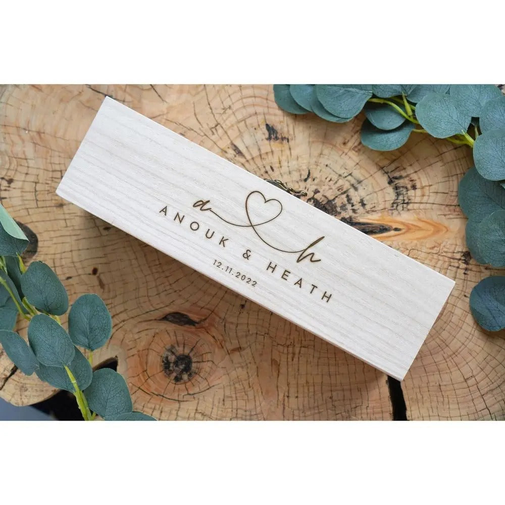 Coffret en bois élégant pour bouteille de vin cadeau original