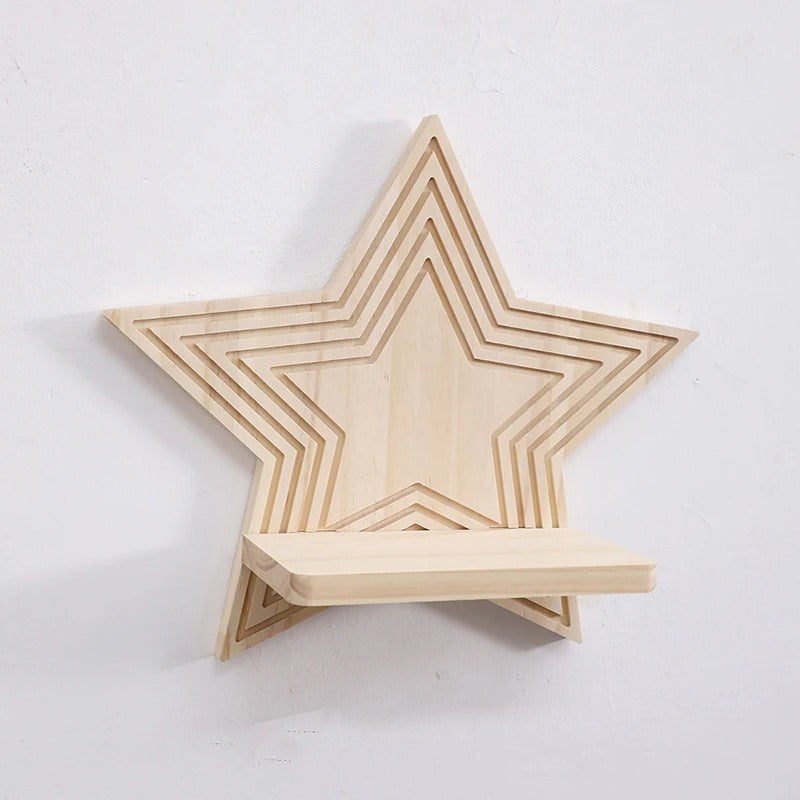 Étagère murale en bois en forme d’étoile