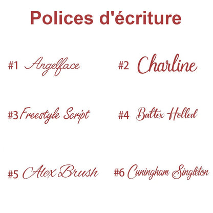 Porte-nom en bois 3D personnalisé pour mariage, anniversaire ou événement, 6 choix de polices d'écriture.