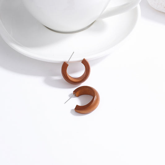 Boucle oreille bois rotin fait main artisanal bohème rétro chic été mode bijoux femme mode beauté fashion vacances cadeau environnement écologique responsable renouvelable - lebois-eco.com