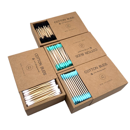 Coton-tige 100 % biodégradable bio bambou hygiène salle de bain oreille nez santé 200 pièces carton recyclé environnement écologie renouvelable responsable - lebois-eco.com