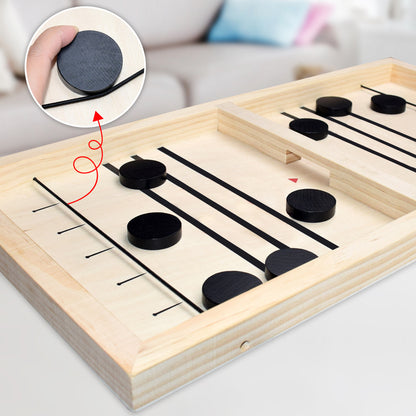 Jeux société bois enfant adulte hockey sur table puck défi stratégie palet glace jeton dimanche vacances divertissement environnement écologie renouvelable éco-responsable - lebois-eco.com